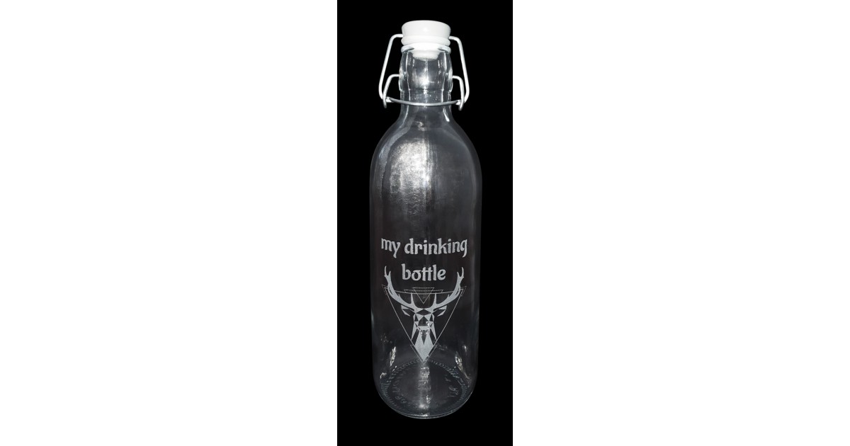 Glasflasche Emilia mit Gravur (1 Liter)